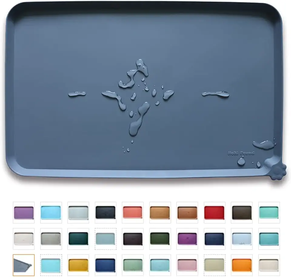 51Bczd0itzL._AC_UL960_FMwebp_QL65_.webp Hoki Found -Waterproof Pet Feeding Mats with High Lips - Multiple Size and Colors for Dogs, Cats & Others-G - Image 1