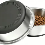 Stainless Steel Dog Bowls, 3.8 Cup, 2 Pack, Non-Slip & Durable
