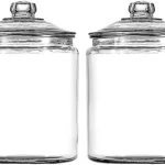 Anchor Hocking Heritage Hill 1 Gallon Glass Jar with Lid, Set of 2