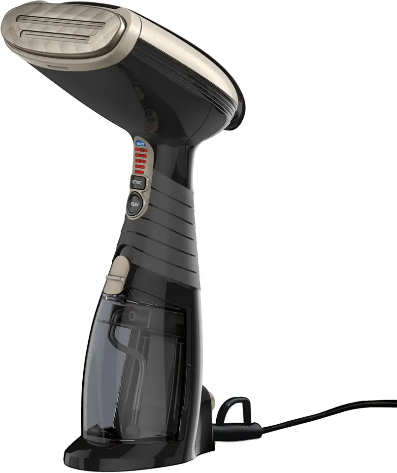 61Voc1ef-L._AC_UL960_FMwebp_QL65_.webp Conair Handheld Steamer for Clothes & Upholstery, 3 Attachments, Black - Image 1