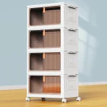YFXCVSL 4 Tier Plastic Storage Bins with Lid 23QT, Stackable Storage Bins