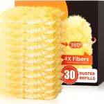 30 Count Heavy Duty Duster Refills for Swiffer, Multisurface 360° Larger Size Dusters with 4X Microfibers, Unscented Disposable Dusters for Cleaning Home, Blinds, Fans, Corners (Only Duster)