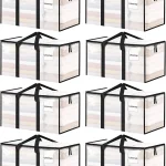 ukeetap 8 Pack Extra Large Clothes Storage Bins with Lids, Clear