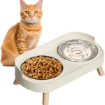 Elevated Cat Bowl, Raised Cat Food and Water Bowl Set for Indoor Cats