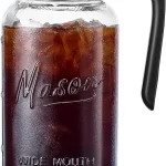 Mason Jar Pitcher, 64 oz (2 quart), Glass Pitcher with Lid