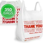 Carry Out, Grocery, Shopping Bag, Restaurants, Convenience Store, 11.5" x 6.5" x 21" (White)