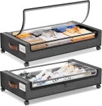 Yecaye Under Bed Storage with Wheels, 2Pack Under Bed Storage Containers, Underbed Shoe Storage Organizer, Rolling Under Bed Metal Drawers for Clothes, Blankets(30.71 x 16.93 x 6.69 in)