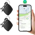 2 Pack Bluetooth Tracker Works with Apple Find My, Key Finder Locator with Sound, Anti-Lost Device for Wallet Keys iPhone, GPS Tracking Device for Kids Pets Luggage