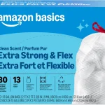 Amazon Basics Ultra-Force Tall Kitchen Drawstring Trash Bags, Classic Clean Scented, 13 Gallon, 80 Count, Pack of 1, Packaging May Vary