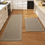 Kitchen Rugs Set of 2, Kitchen Mats for Floor,17x30+17x47 Brown
