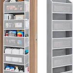 JARLINK Over the Door Organizer for Bedroom, Pantry, Bathroom, 5 Shelf Grey