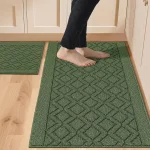COSY HOMEER 48x20Inch/30X20Inch Kitchen Rug Mats,Green
