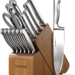 Astercook Knife Set 15 Piece German Steel Kitchen Knife Block Set