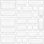 Vtopmart 25 PCS Clear Plastic Drawer Organizers Set, 4-Size Versatile Bathroom and Vanity Drawer Organizer Trays, Storage Bins for Makeup, Bedroom, Kitchen Gadgets Utensils and Office