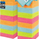 Microfiber Cleaning Cloth, 100 Pack Cleaning Rags, 12" x 12" Shop Towels, Lint Free Reusable All Purpose Microfiber Towels for Cars Kitchen House Office Automotive